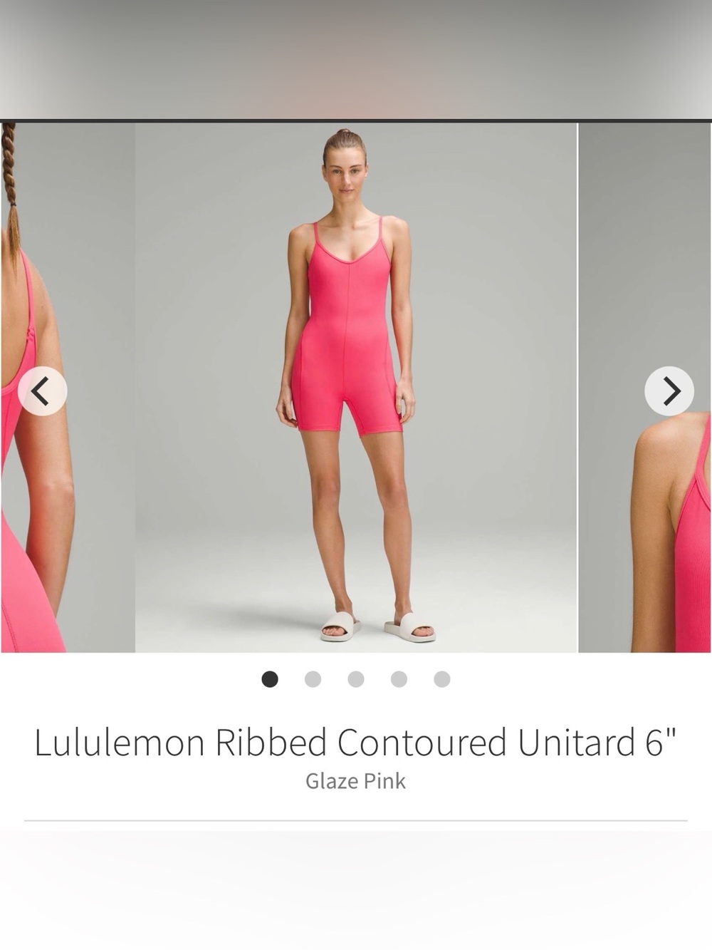 Lululemon Ribbed Contoured Unitard 6” | Glaze Pink | Size 8